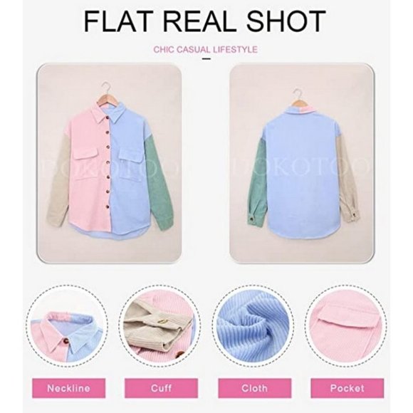 𝅺women's Corduroy Oversize Blouses - Picture 5 of 6